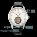 IWC Schaffhausen Portugieser Tourbillon White Face Leather Strap Swiss Clone Watch 